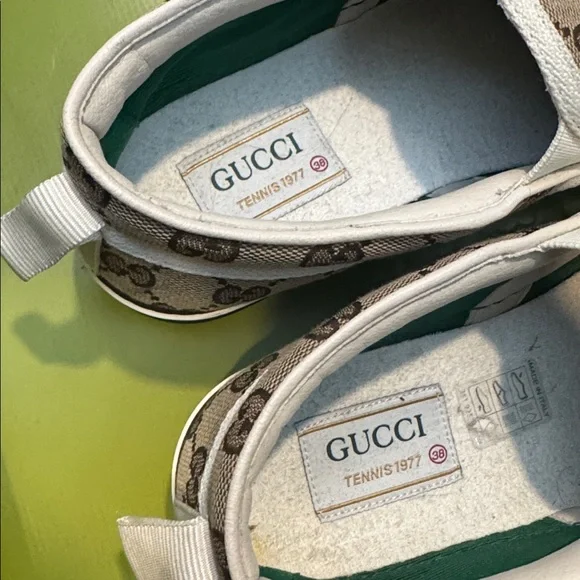 Gucci Beige and White Slip-On Shoes - Picture 5 of 6
